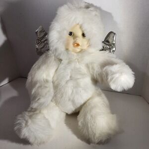 Vintage 90's Green Trading 17 "Jointed Snow Baby Angel Retired Plush Doll [642]